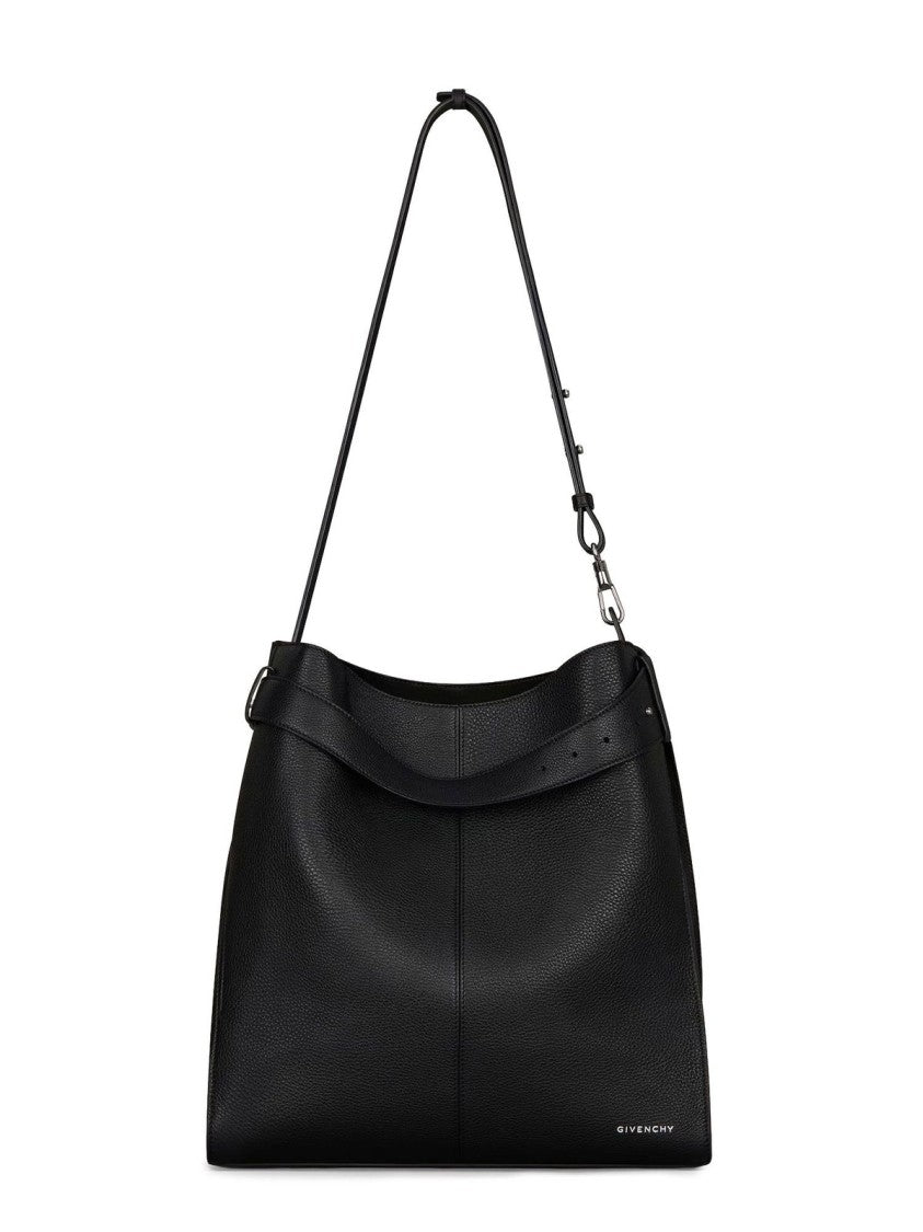 Givenchy Structured Black Calf Leather Shoulder Bag