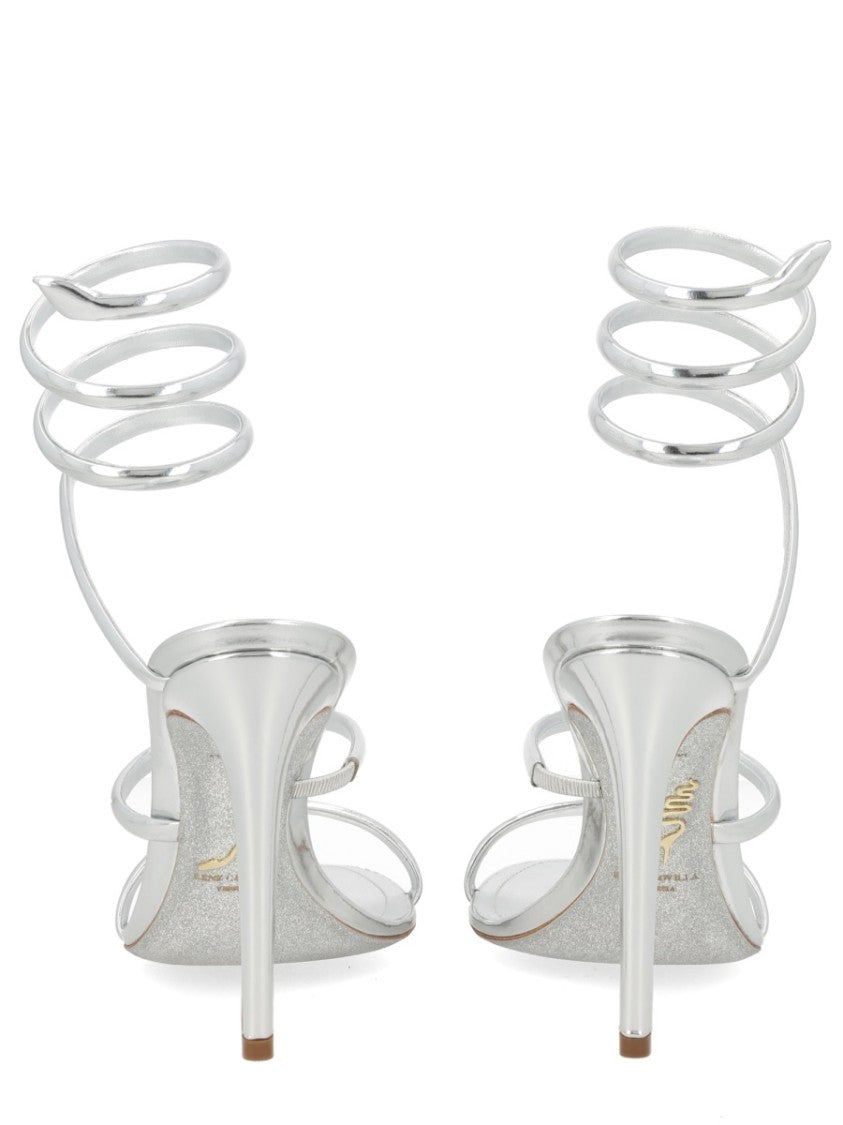 René Caovilla Cleo High-Heeled Spiral Strap Sandals