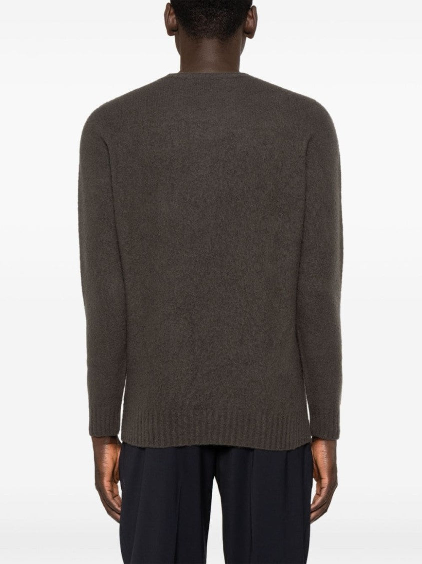 Drumohr Charcoal Grey Long Sleeve Crew Neck Sweater