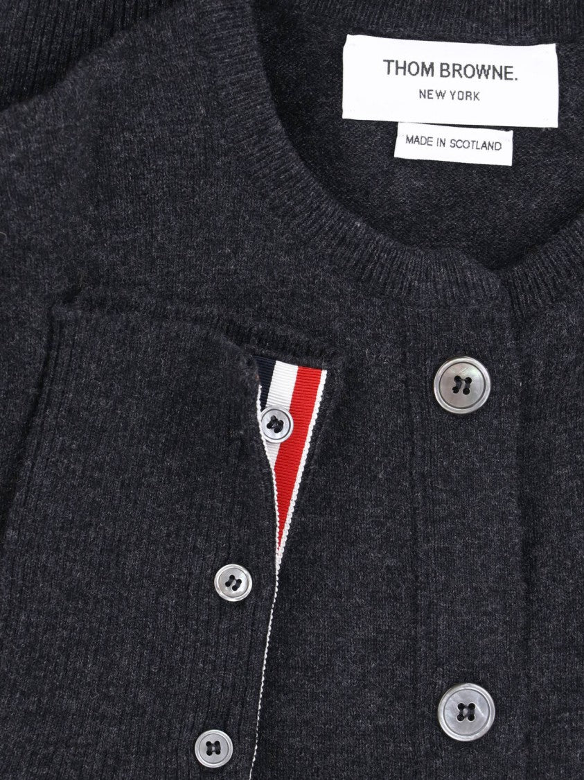 Thom Browne Dark Grey Cashmere 4-Bar Cardigan