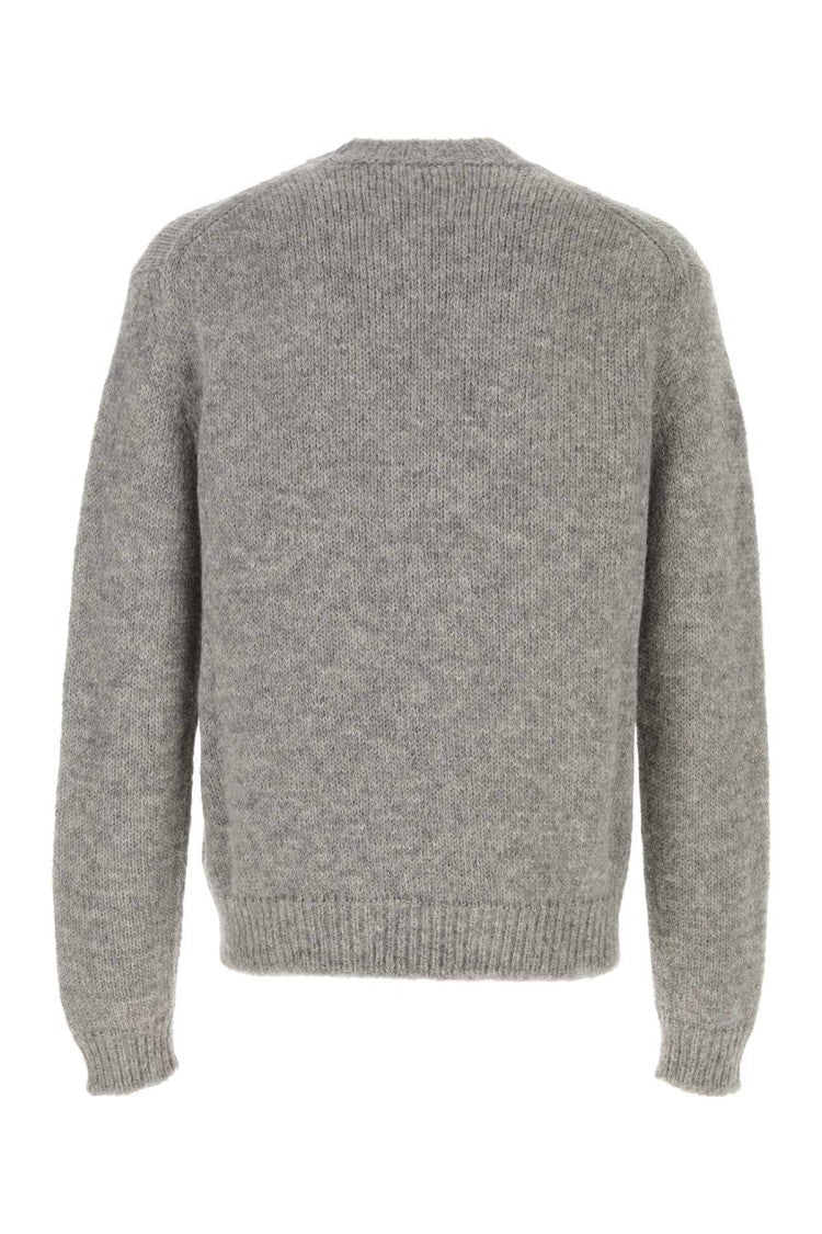 Jil Sander Melange Grey Alpaca Blend Sweater