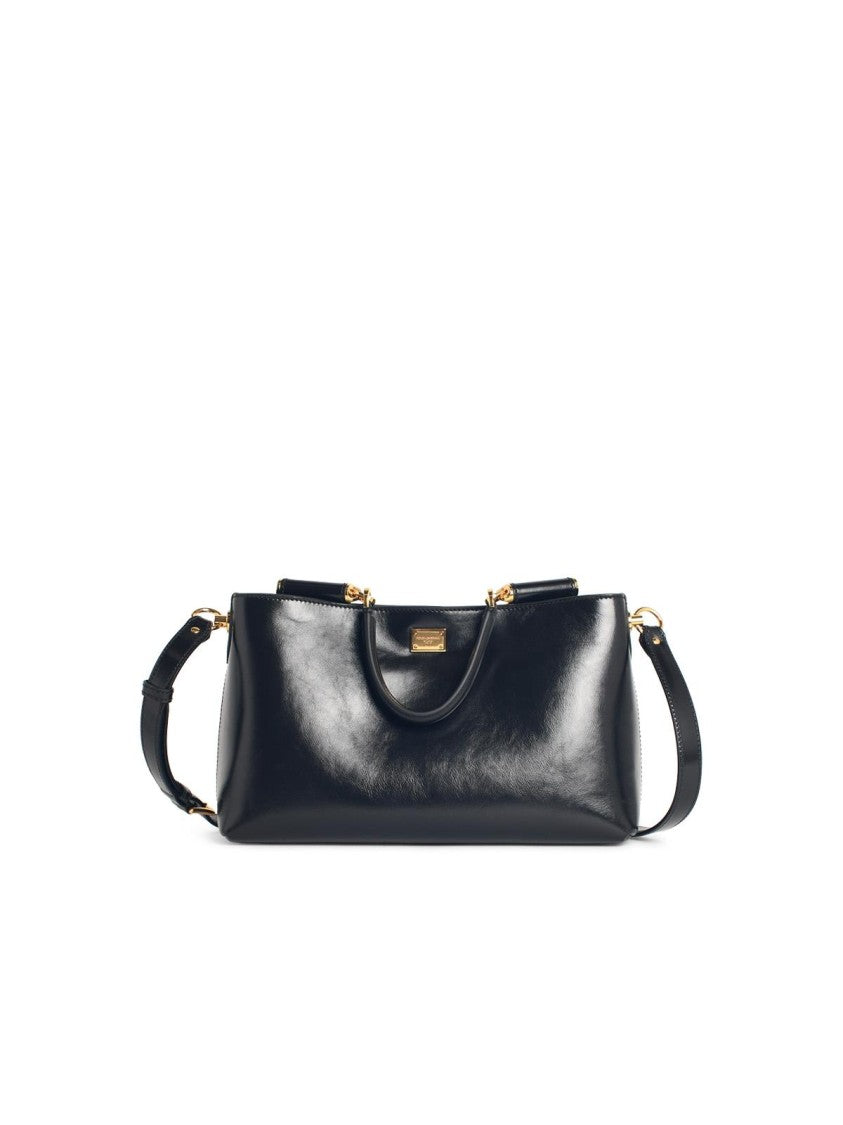 Dolce & Gabbana Large 'My Sicily' Black Leather Bag