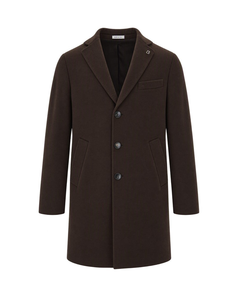 Breras Milano Dark Brown Wool-Blend Coat