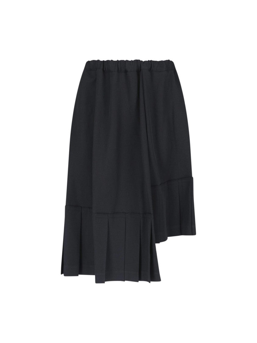 Cdgcdg Black Asymmetrical Pleated Layered Skirt