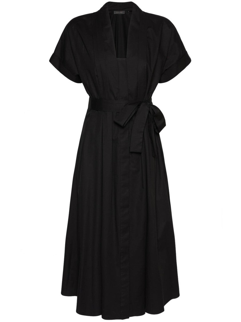 Elena Miro` Knee-Length Black A-Line Wrap Dress