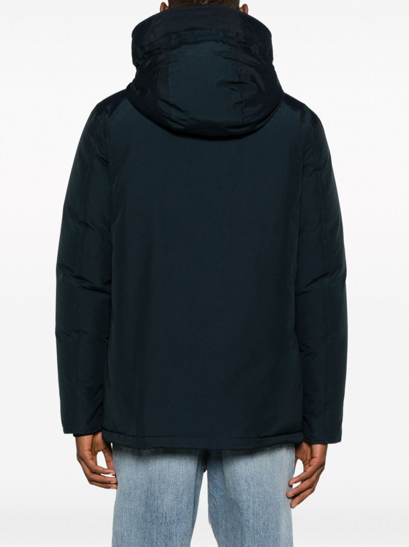 Woolrich Navy Blue Cotton Blend Parka