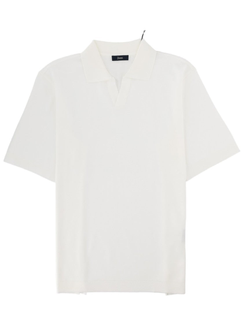 Herno White Cotton Polo Shirt