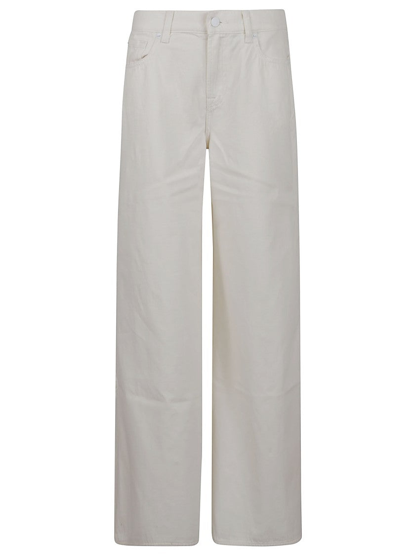 7 For All Mankind Ventilated Linen Wide-Leg Jeans With Five Pockets