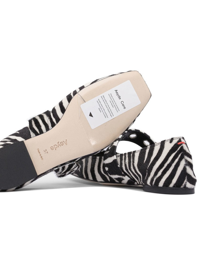 Aeydē Zebra Print Ballerinas