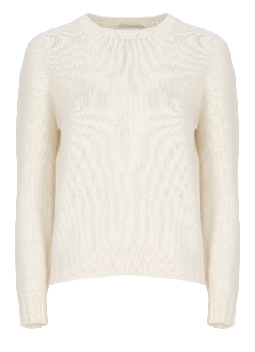 Oliver Lattughi Ivory Cashmere Crew Neck Sweater