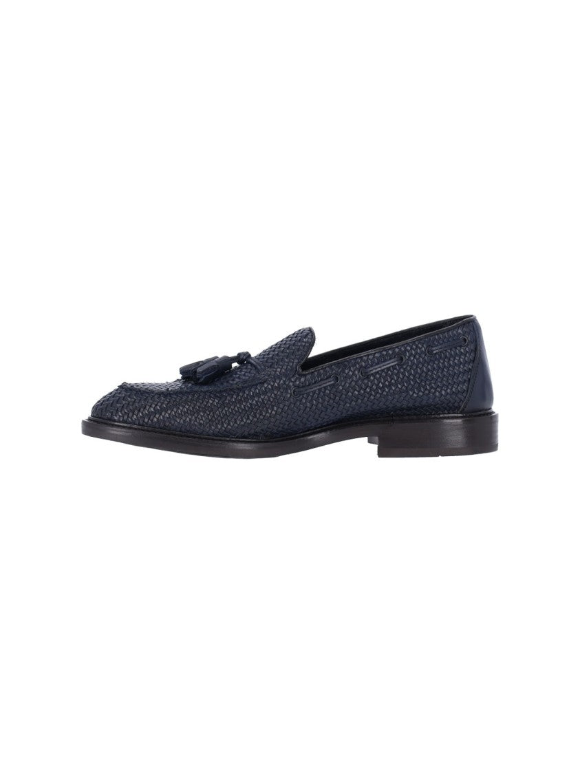Alexander Hotto Braided Tassel Loafers – Navy