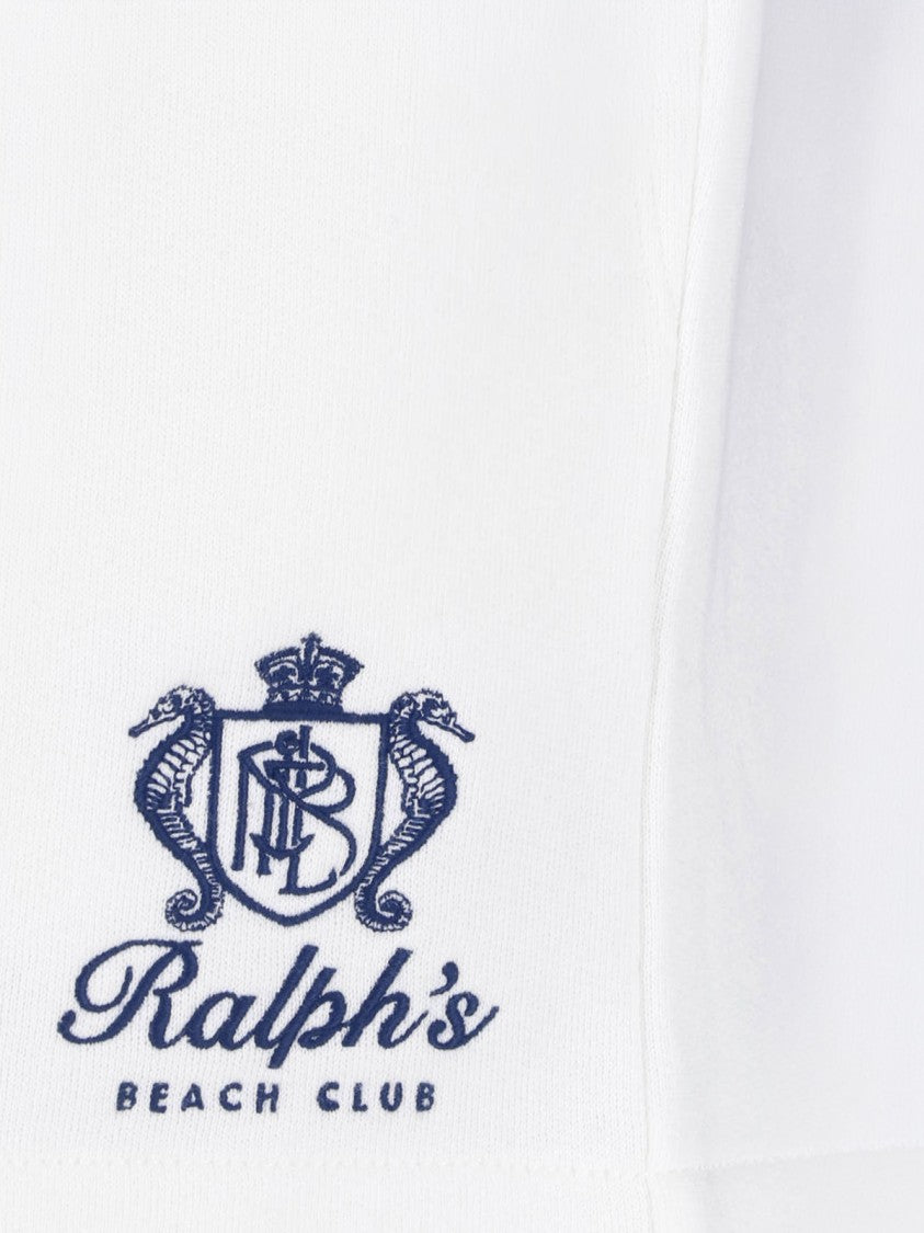 Polo Ralph Lauren White Minimalist Drawstring Logo Shorts