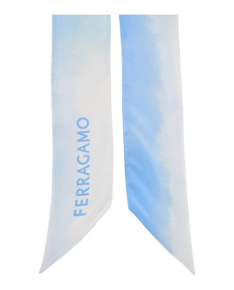 Ferragamo Tie-Dye Silk Bandeau With Asymmetrical Cut Ends