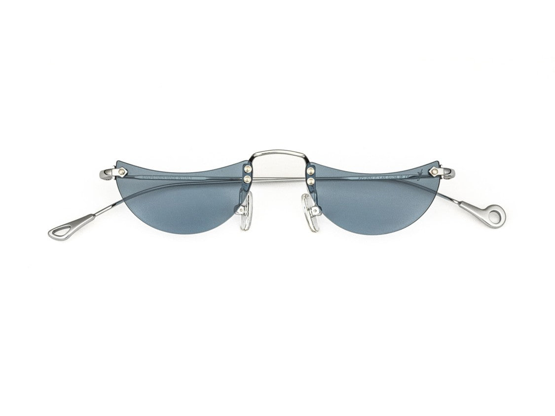 Eyepetizer Blue Eclissi Semi-Rimless Crescent Sunglasses