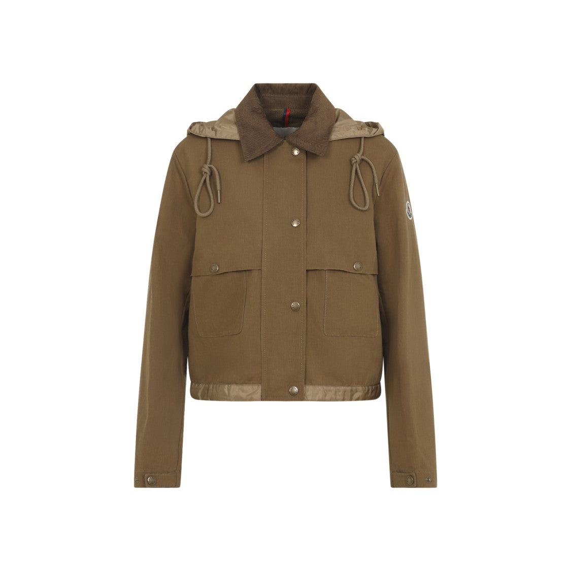 Moncler Cropped Button-Up Jacket With Contrasting Collar