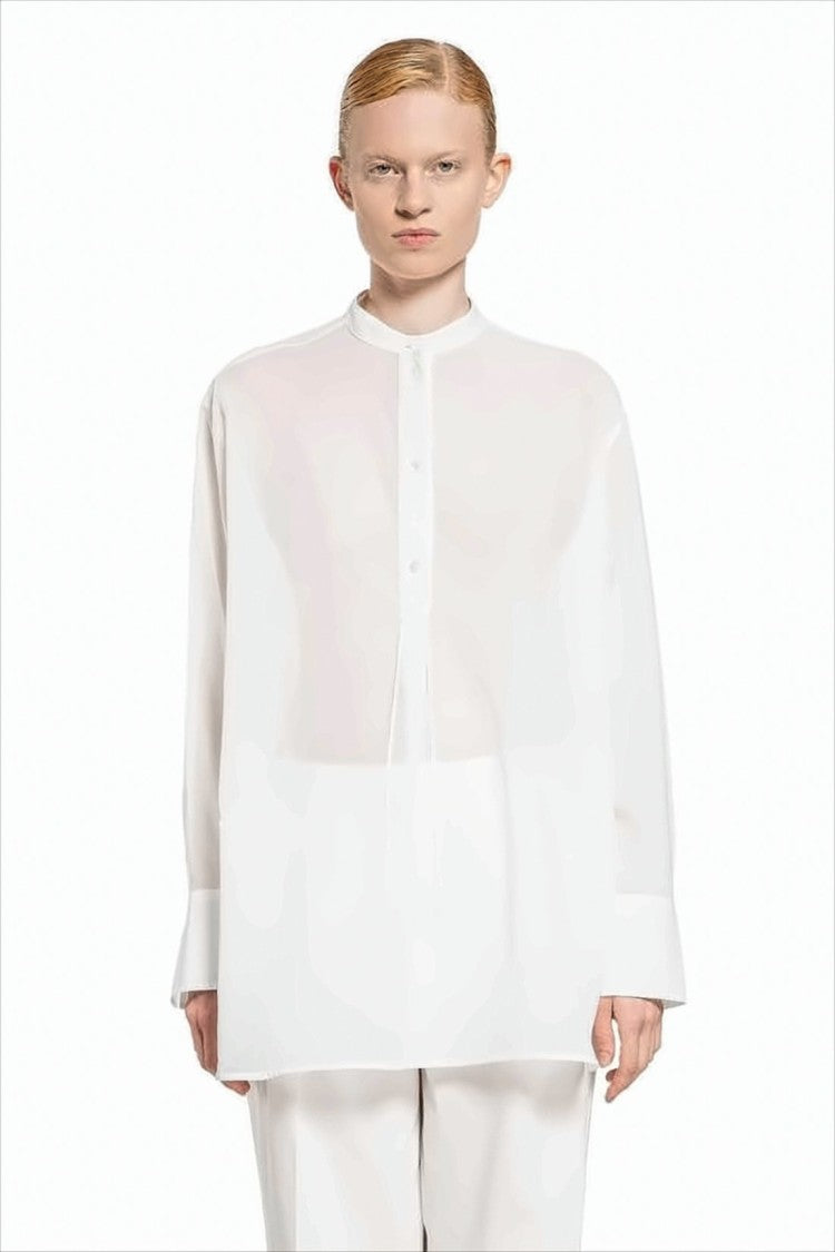 Totême Loose-Fitting White Organic Cotton Shirt With Minimalist Design
