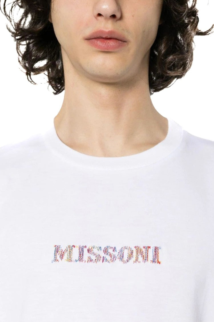 Missoni White Cotton Logo-Embroidered T-Shirt