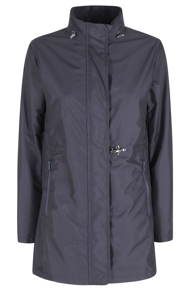 Fay Baltic Blue New Virginia High-Neck Drawstring Polyester Jacket