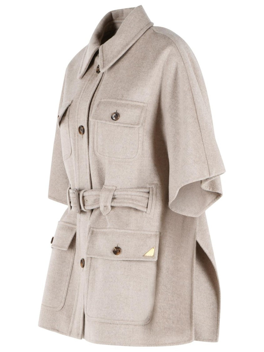 Max Mara 'Nettare' Beige Cashmere Cape