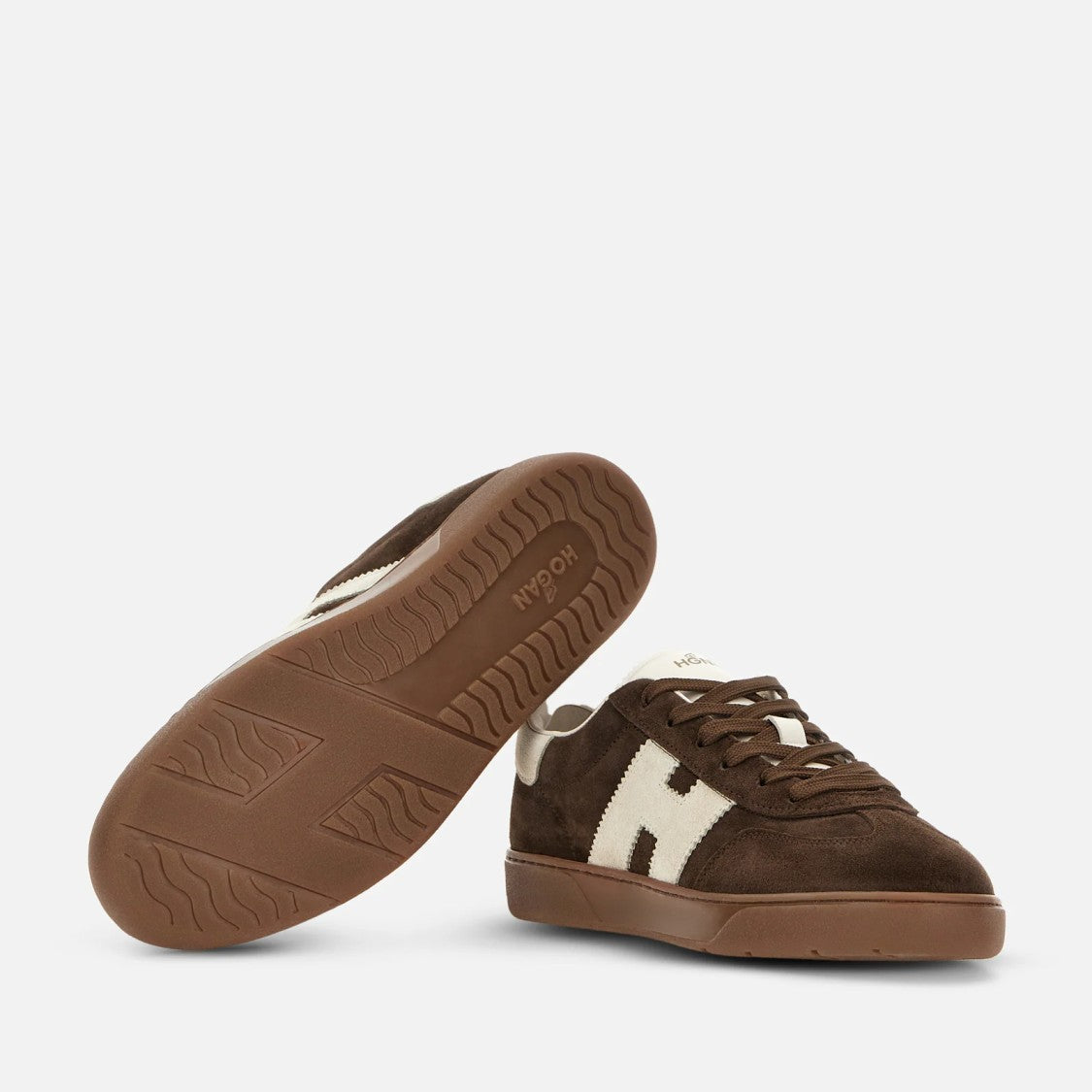 Hogan Brown Cool H Leather Sneakers