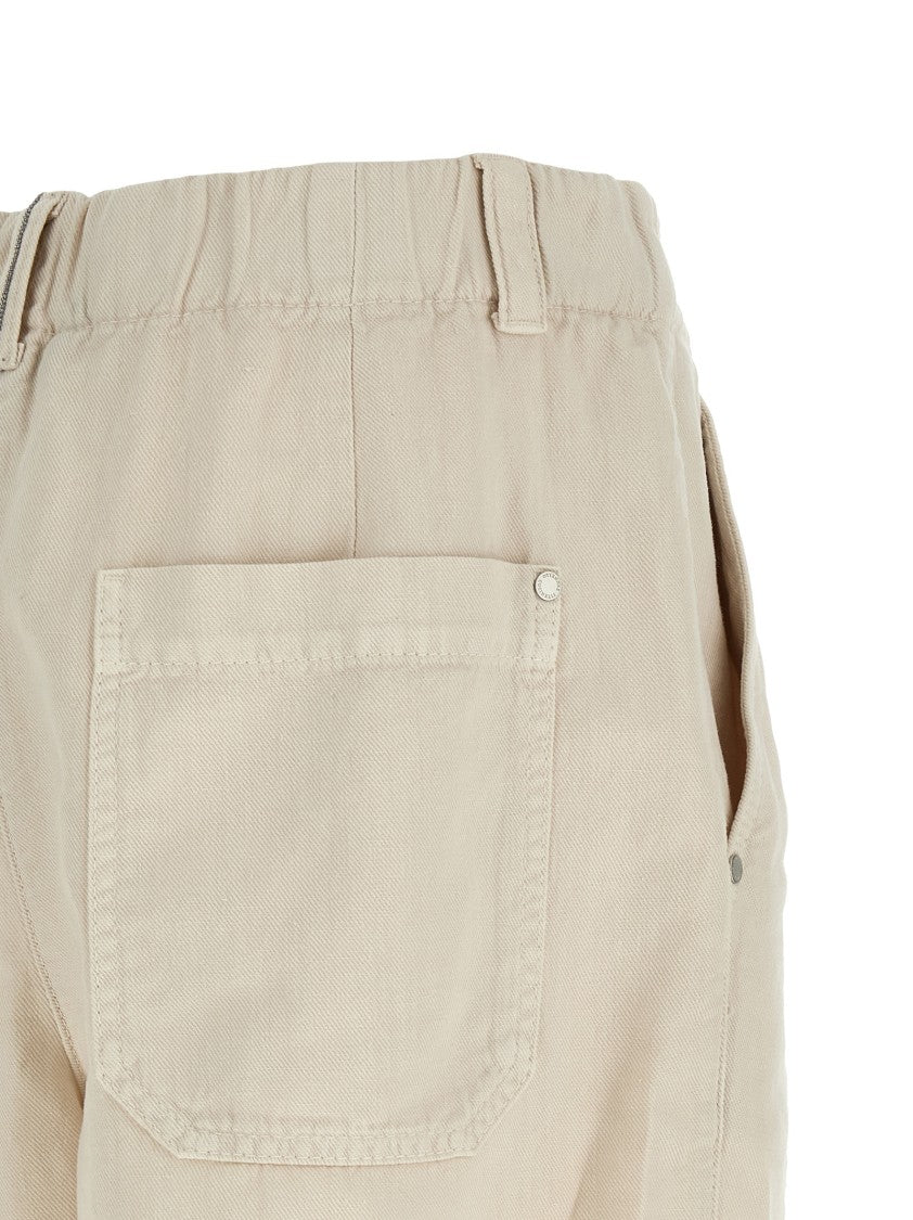 Brunello Cucinelli 'Baggy' Cotton And Linen Shorts
