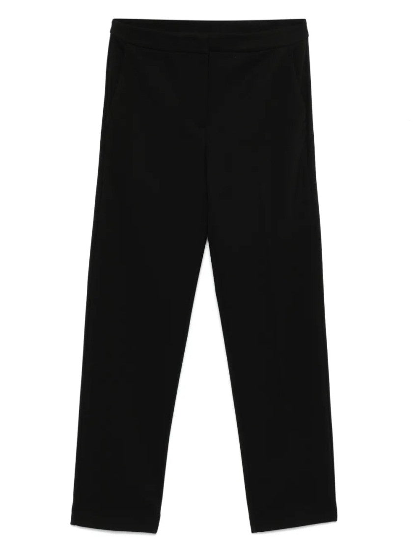 Twin-Set Streamlined Black Knitted Trousers With Soft Texture