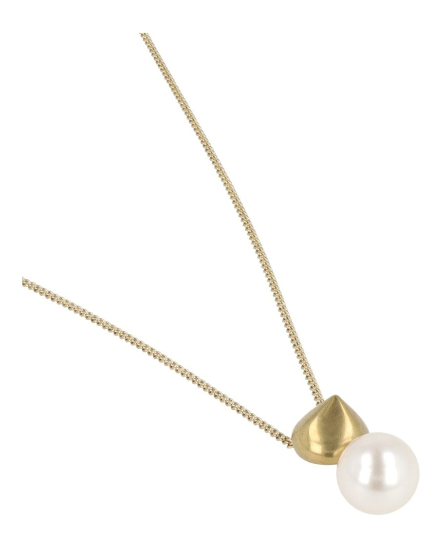 Ferragamo Sculptural Pendant Faux Pearl Necklace