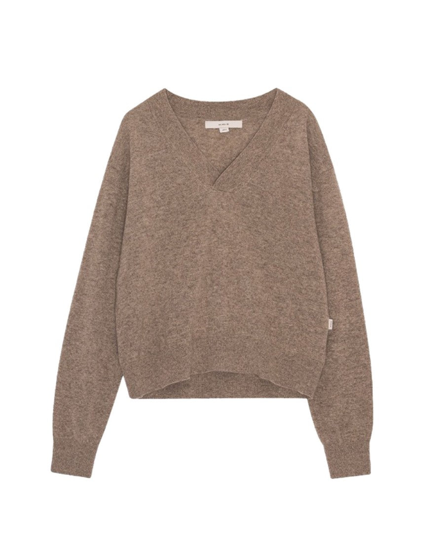 Remain V-Neck Sweater - Brown