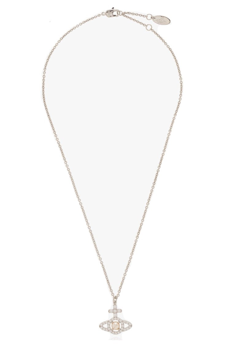 Vivienne Westwood Intricately Designed Gold Pendant Necklace With Crystal Detail