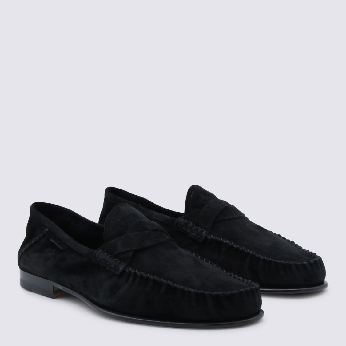 Tom Ford Moccasin-Style Black Suede Flat Shoes With Refined Detailing