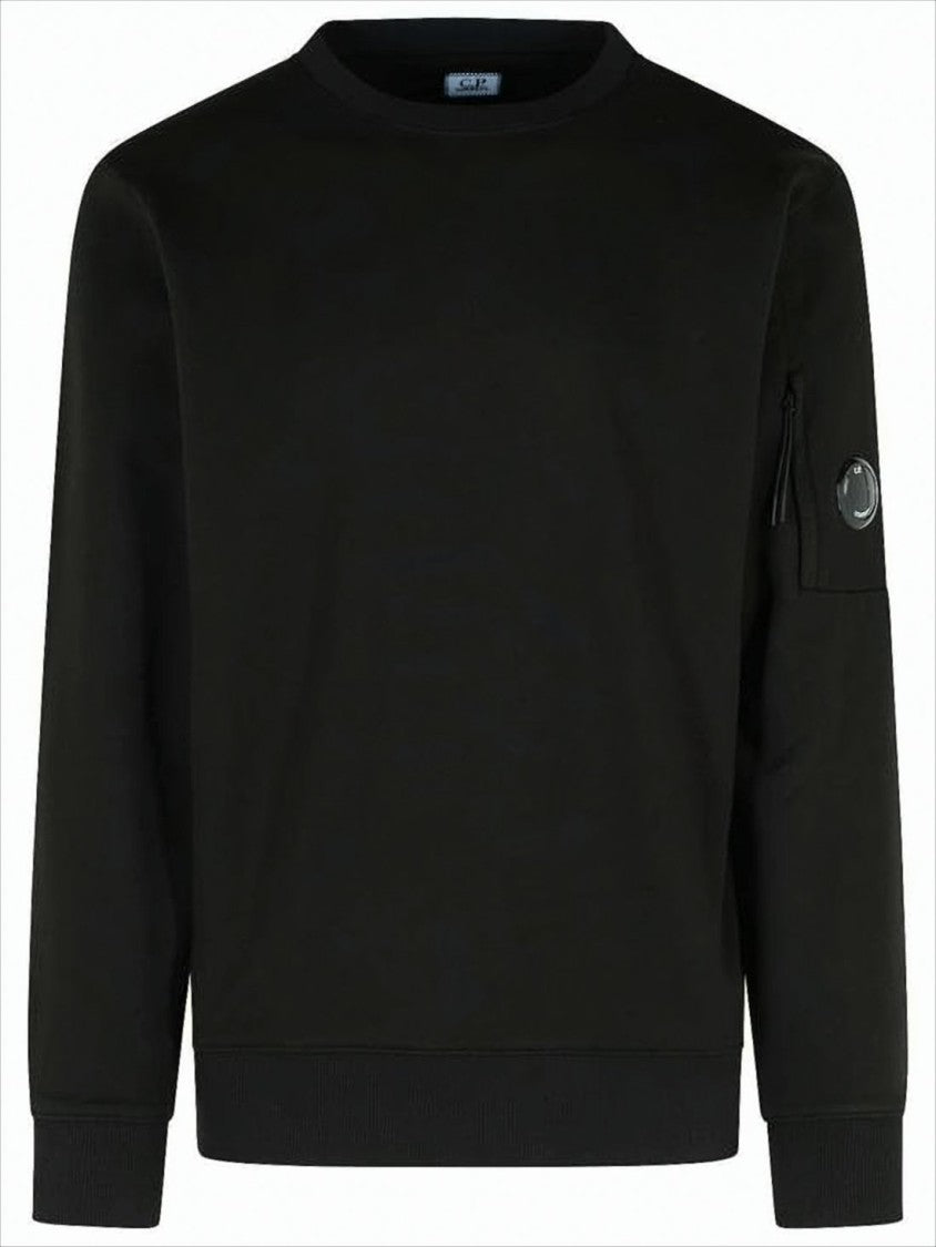 C.P. Company Long-Sleeve Crewneck Sweatshirt With Zippered Pocket And Circular Logo Patch