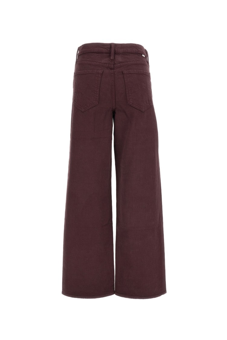 Mother Burgundy Rerun Cotton-Blend Stretch Jeans