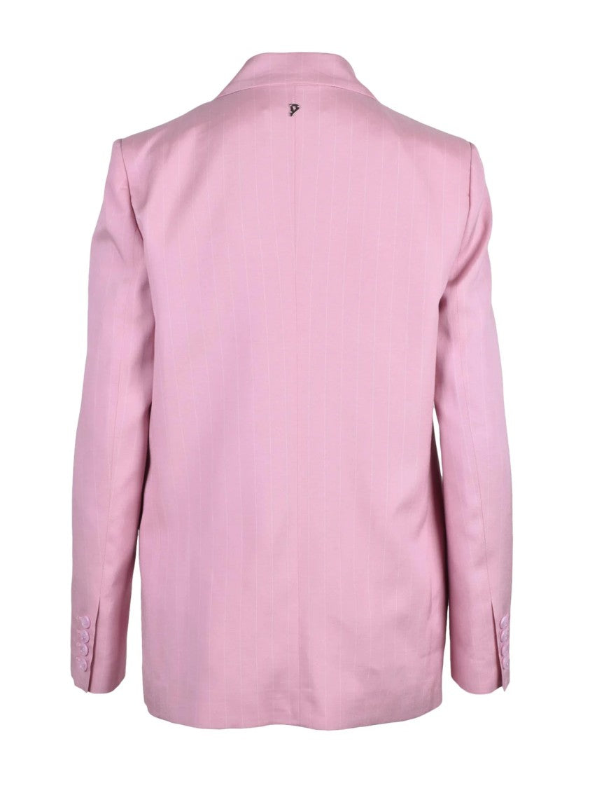 Dondup Pink Double-Breasted Viscose Jacket