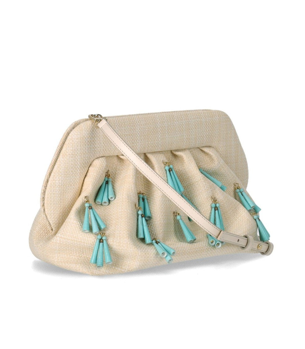 Themoirè Bios Paper Fringe Butter Clutch Bag