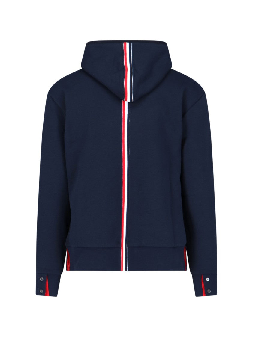 Thom Browne "Loopback Stripe" Hoodie – Navy