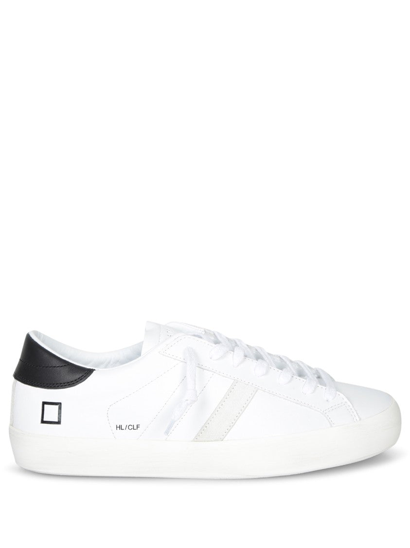 D.A.T.E Contemporary White Leather Sneakers With Contrasting Detail