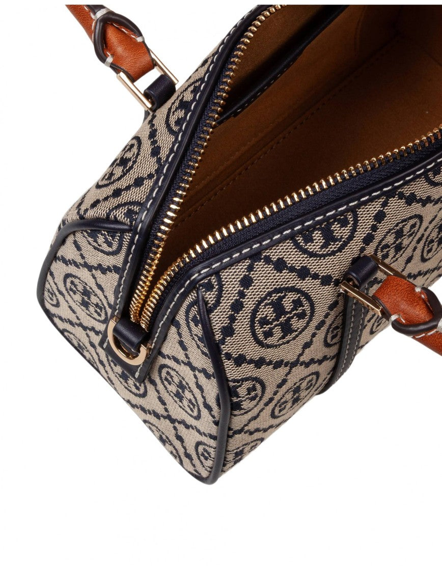 Tory Burch Monogram Bucket In Printed Cotton Monogram Blue