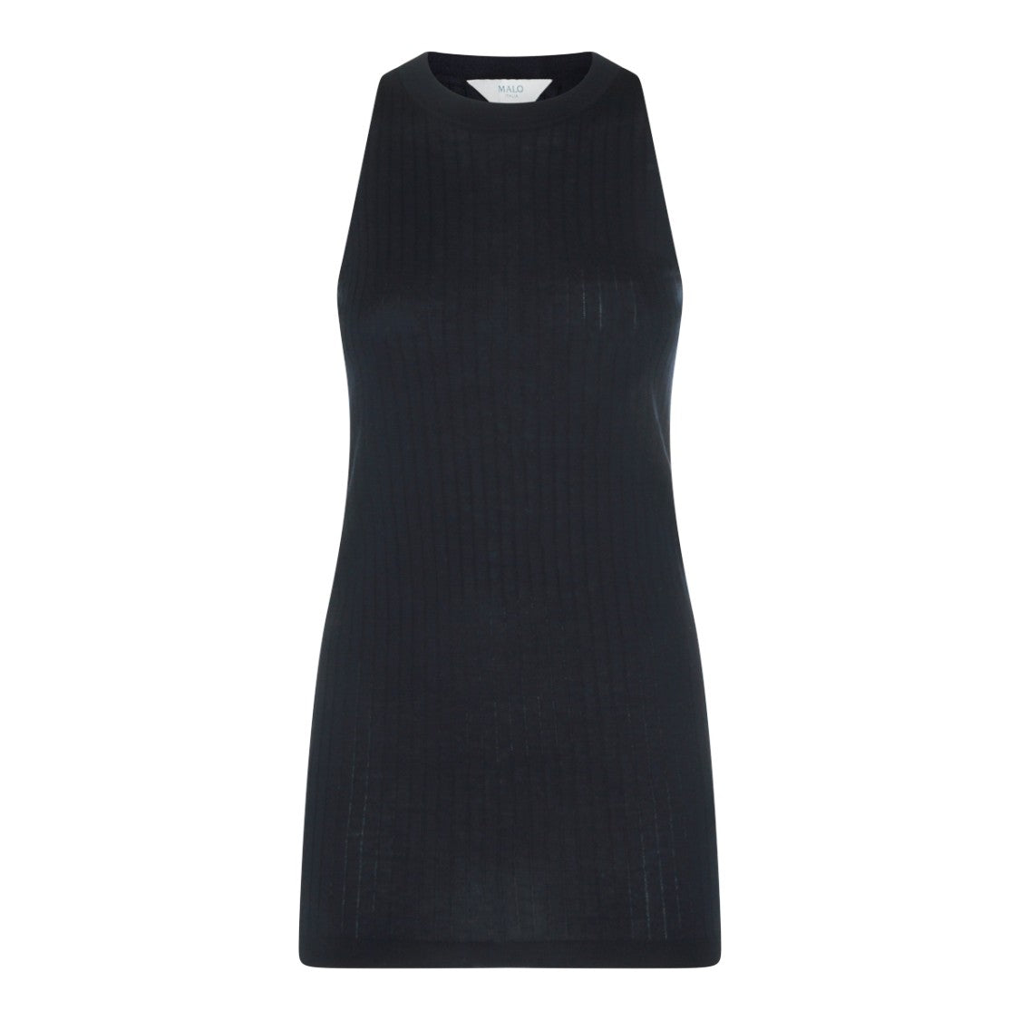 Malo Black Cotton Crew Neck Top