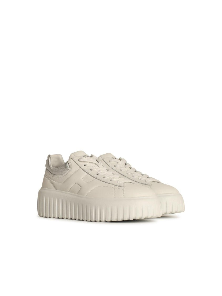 Hogan 'H-Stripes' White Leather Sneakers
