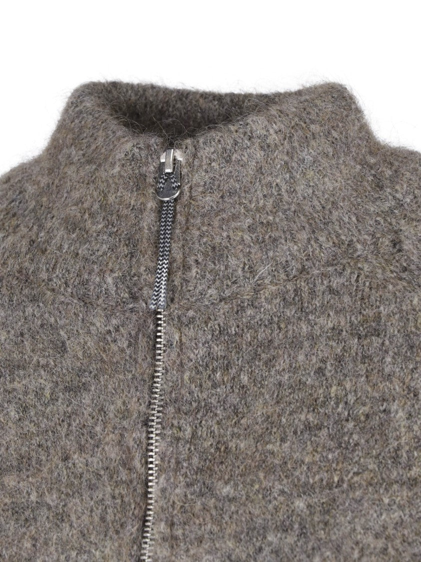 Roa Grey Textured High Collar Sweater