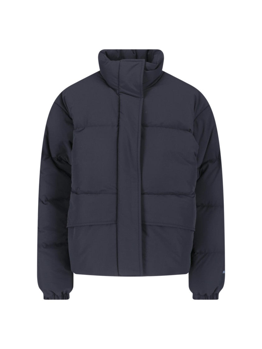 Jil Sander High Collar Padded Jacket With Boxy Silhouette And Dual Closure