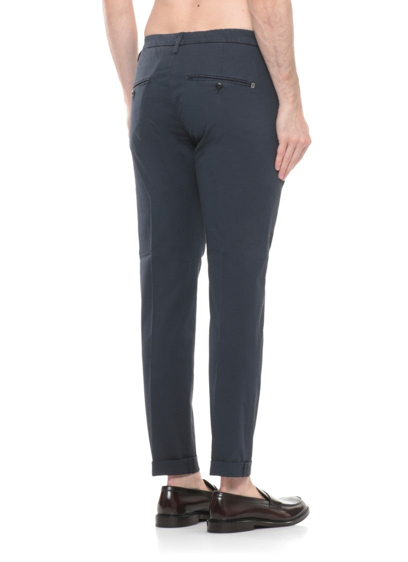 Dondup Blue Gaubert Cotton Chino Pants