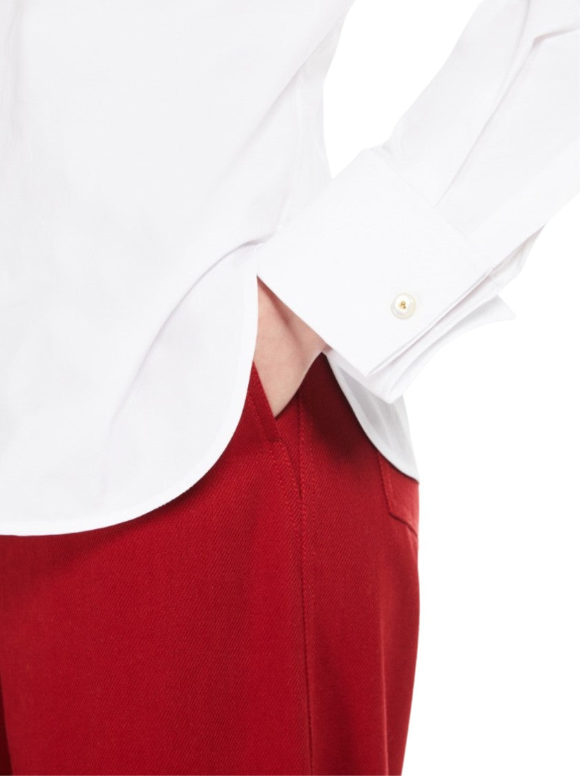 Max Mara Long Sleeve White Shirt With Classic Collar