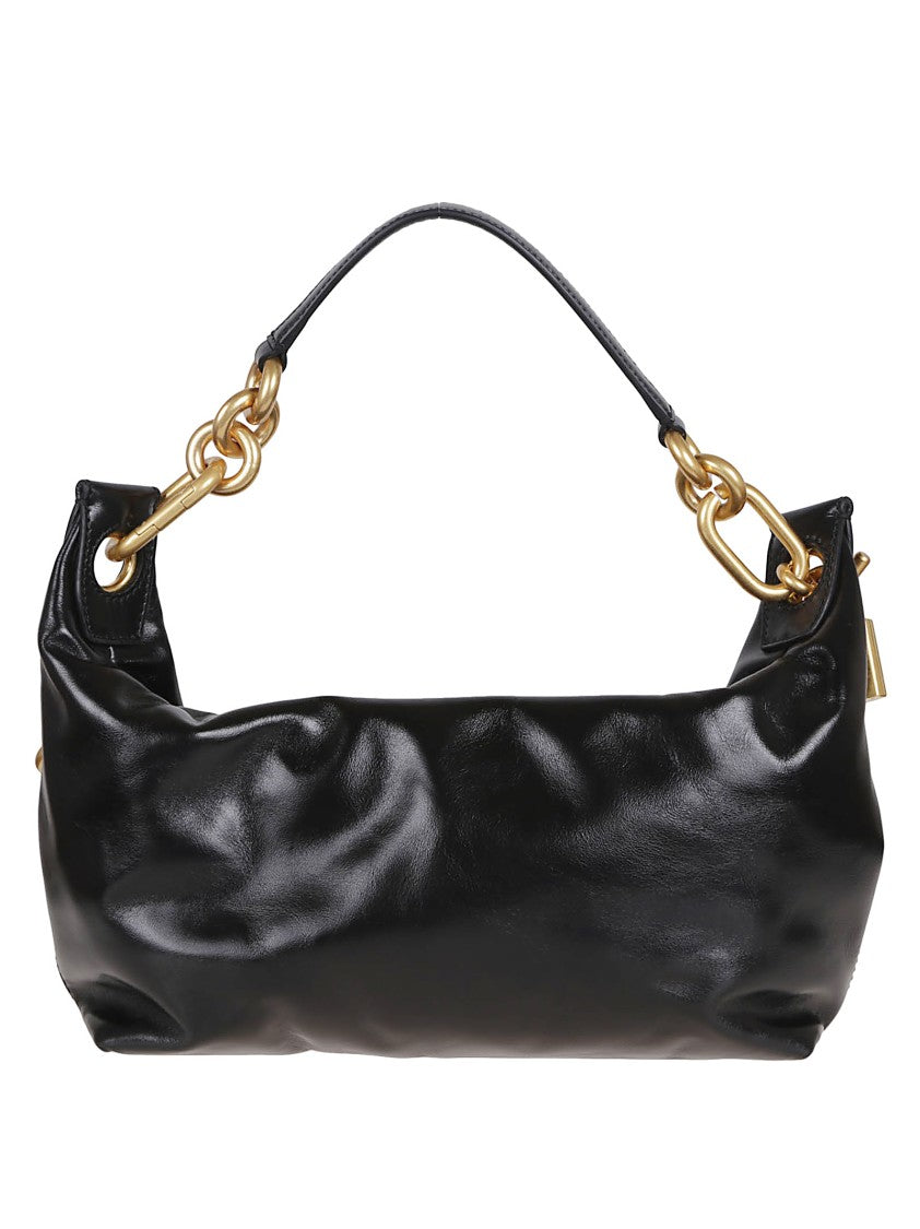 Balmain Soft Leather Handbag With Gold Chain