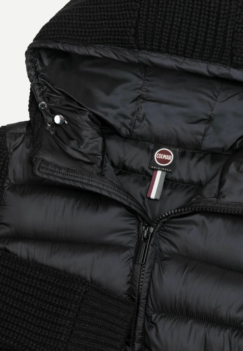 Colmar Quilted Hooded Knitted Sleeves Jacket