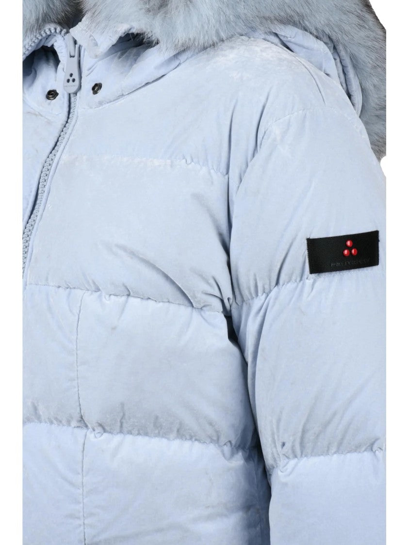 Peuterey Light Blue Mandie Fur-Trimmed Down Parka