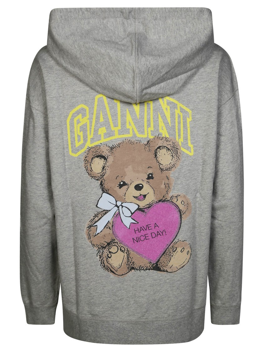 Ganni Isoli Teddy Oversized Zip Hoodie