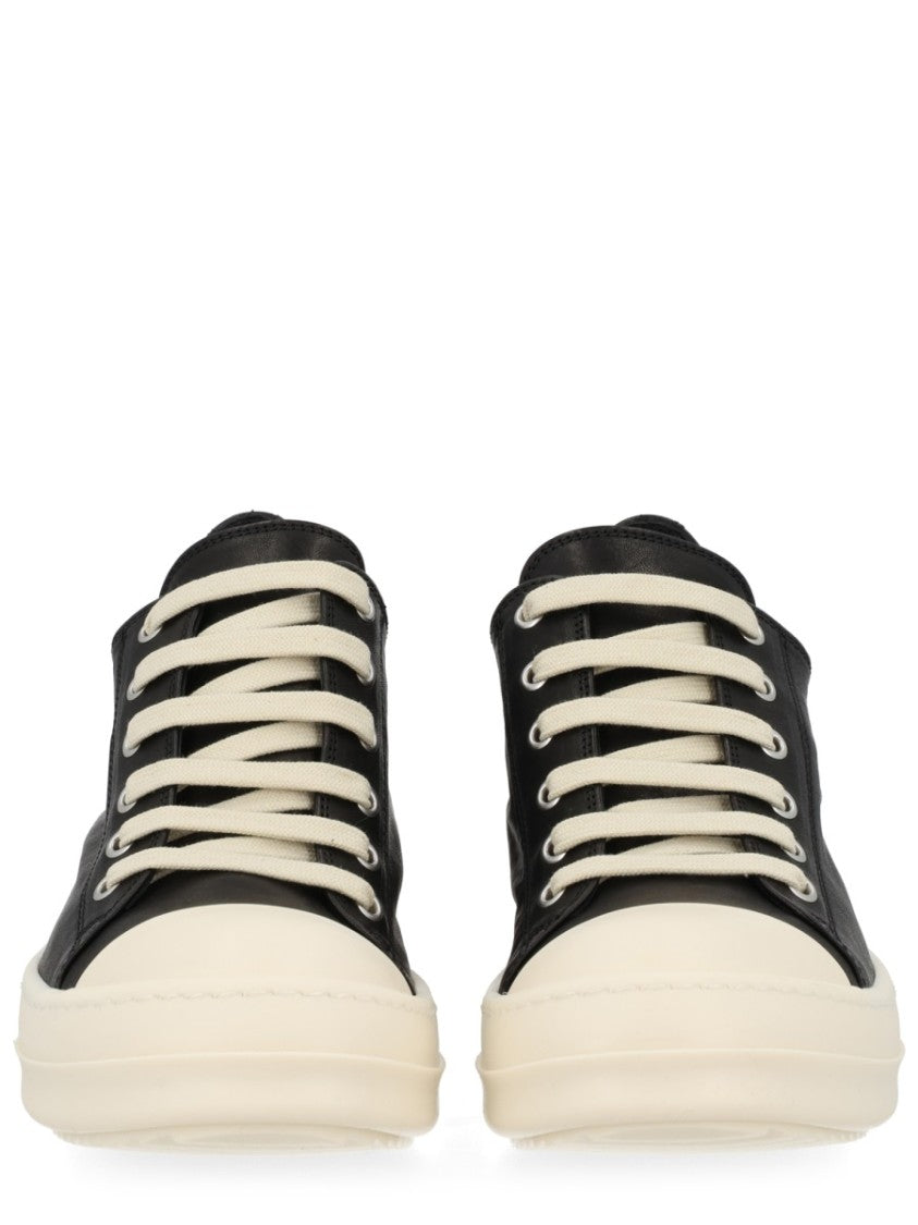 Rick Owens Low Sneaks Leather Monochrome Sneakers