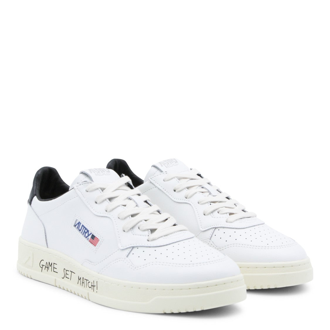 Autry White Leather Low-Top Sneakers