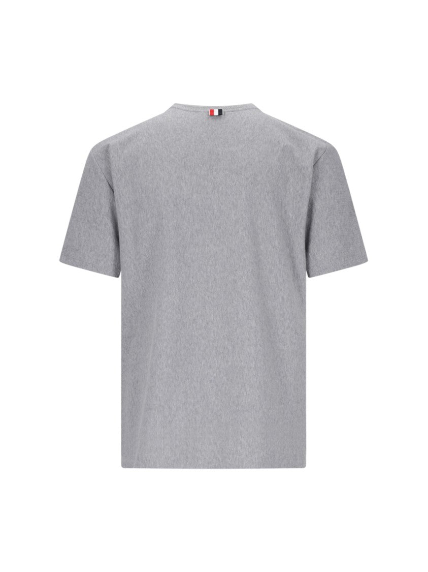 Thom Browne Lightweight Grey T-Shirt With Classic Crew Neckline